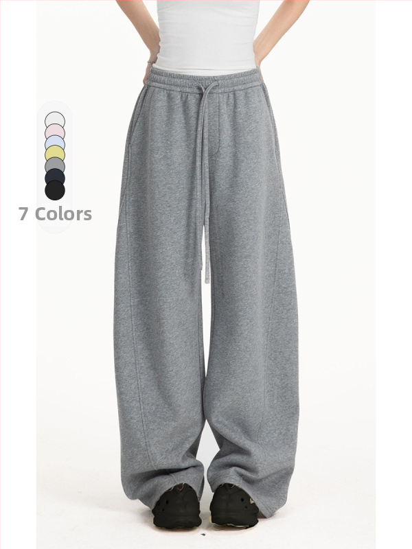 CATTEE Unisex Preppy stila taisnas bikses, brīvas piegrieznes, viduklis vidējā augstumā, rāvējslēdzējs, darba un ikdienas stils, pavasaris un rudens