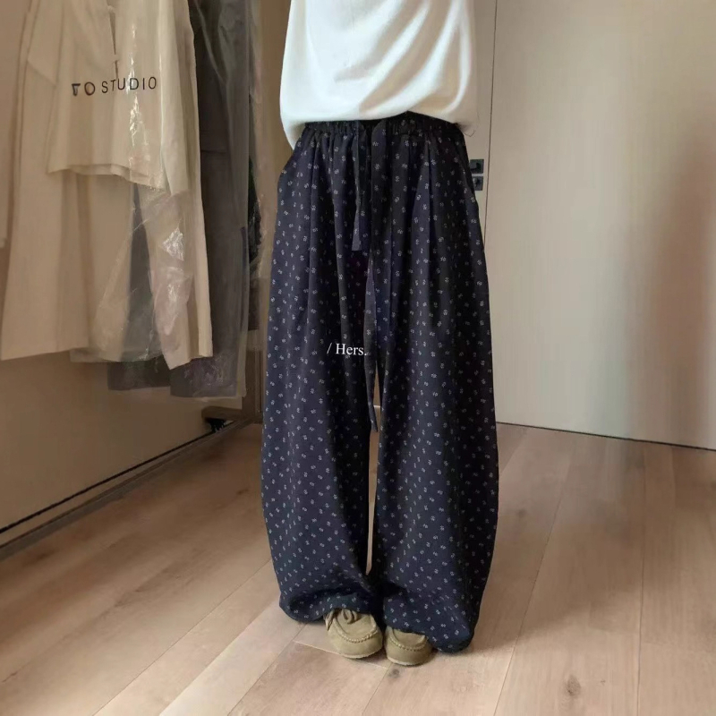 Γυναικείοι παντελόνες με υψηλή μέση, μακριές, φαρδιά γραμμή – πολυεστέρας