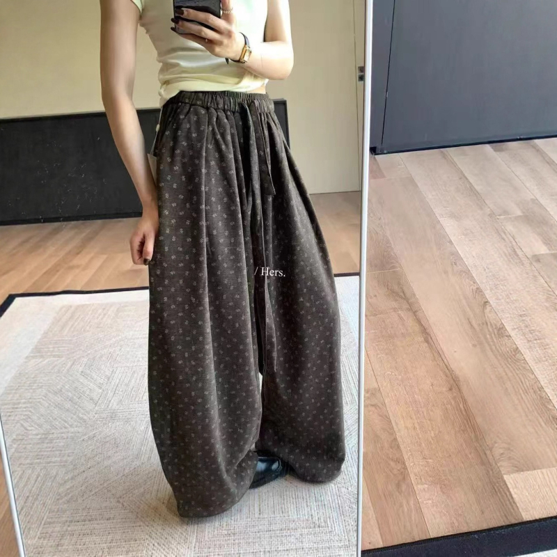 Γυναικείοι παντελόνες με υψηλή μέση, μακριές, φαρδιά γραμμή – πολυεστέρας