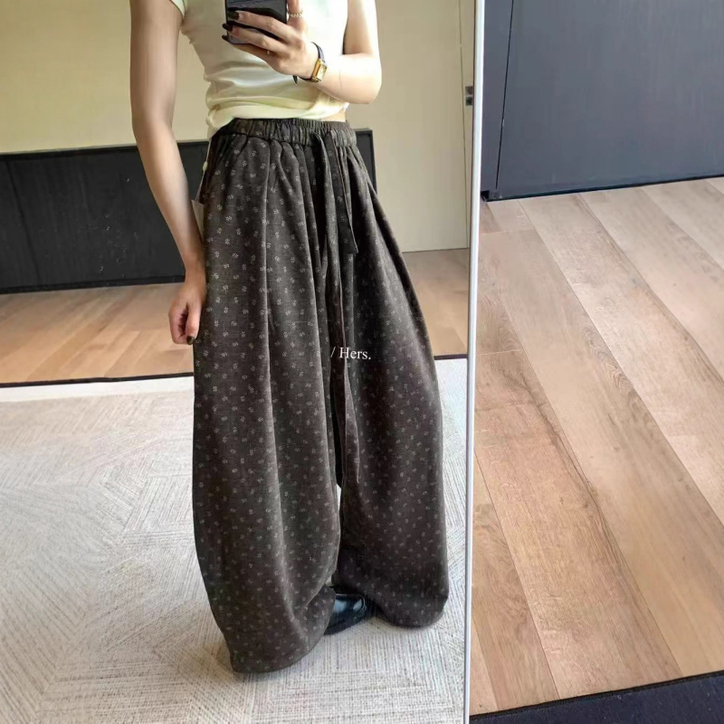 Γυναικείοι παντελόνες με υψηλή μέση, μακριές, φαρδιά γραμμή – πολυεστέρας