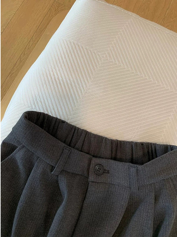 Ženske široke hlače s visokim strukom, tkanina, kompozitni materijal, panelni dizajn