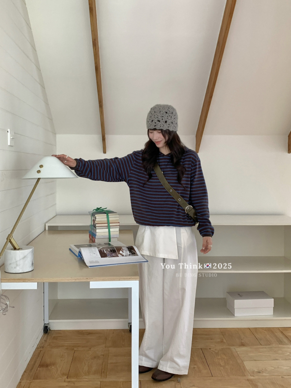 Ženske patchwork široke hlače, svakodnevni stil, visok struk, pamuk 95%+