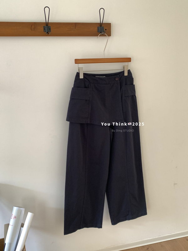 Ženske patchwork široke hlače, svakodnevni stil, visok struk, pamuk 95%+