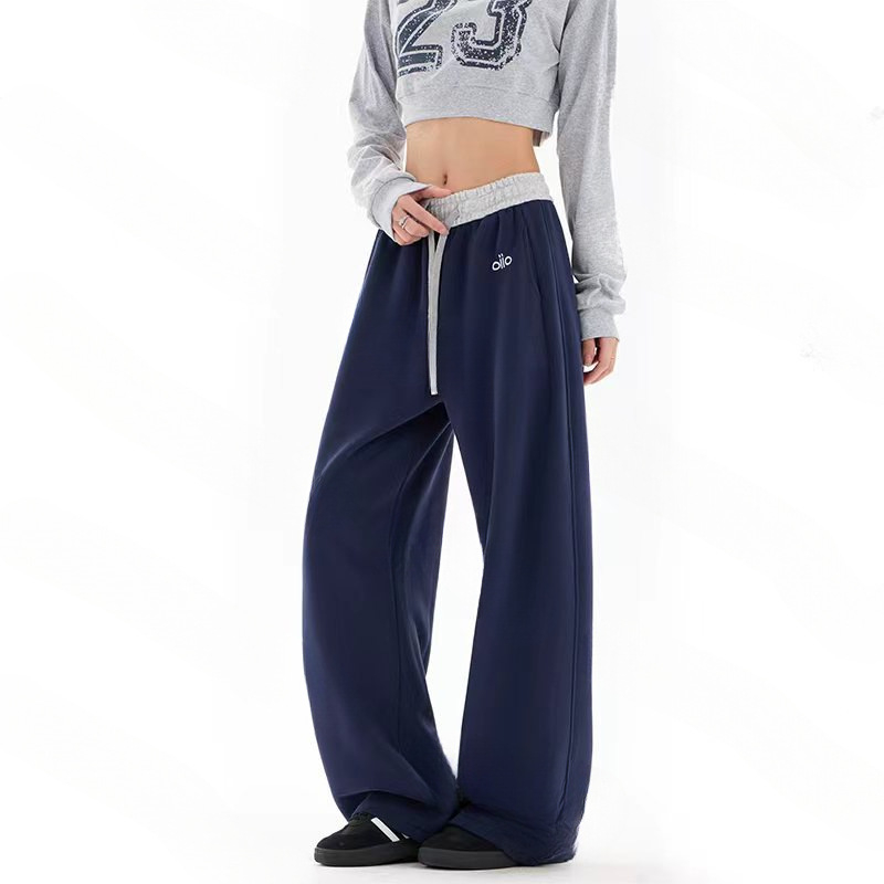 Γυναικείες βαμβακερές φαρδιές παντελόνες με βελούδινο κέντημα, μικροελαστικότητα, στυλ Royal Sister