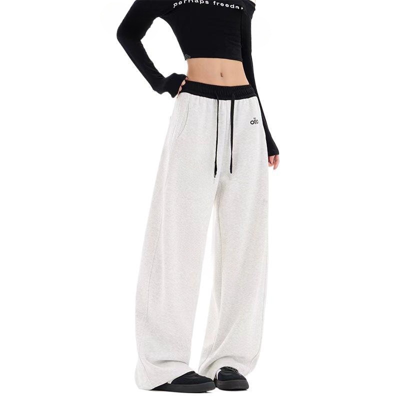 Γυναικείες βαμβακερές φαρδιές παντελόνες με βελούδινο κέντημα, μικροελαστικότητα, στυλ Royal Sister