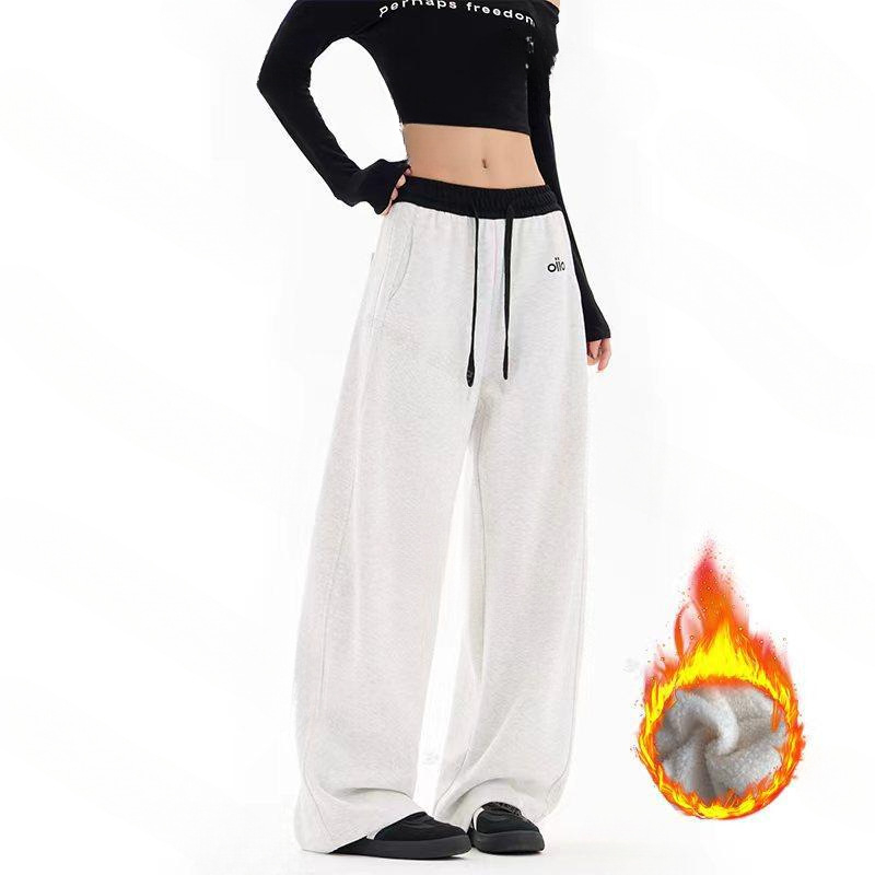 Γυναικείες βαμβακερές φαρδιές παντελόνες με βελούδινο κέντημα, μικροελαστικότητα, στυλ Royal Sister