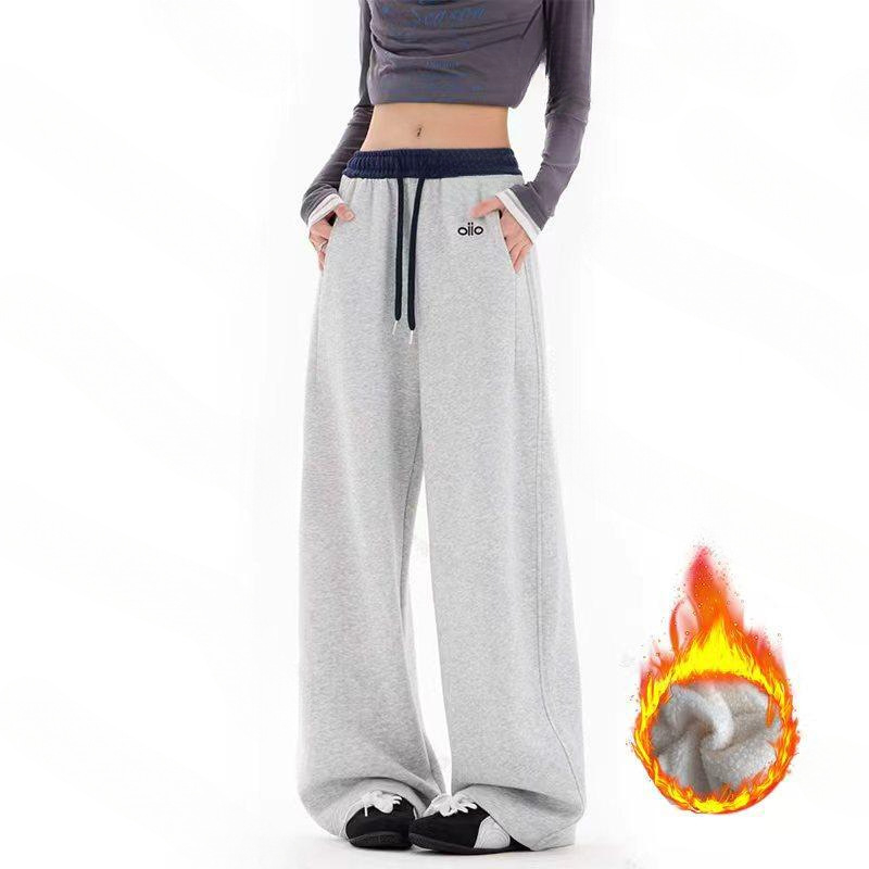 Γυναικείες βαμβακερές φαρδιές παντελόνες με βελούδινο κέντημα, μικροελαστικότητα, στυλ Royal Sister