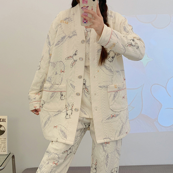 Nėštumo ir žindymo: sluoksniuotas kardigano žiemos komplektas, oro medvilnės audinys, V kaklo iškirptė, ilgos rankovės, 201–250 g/m²