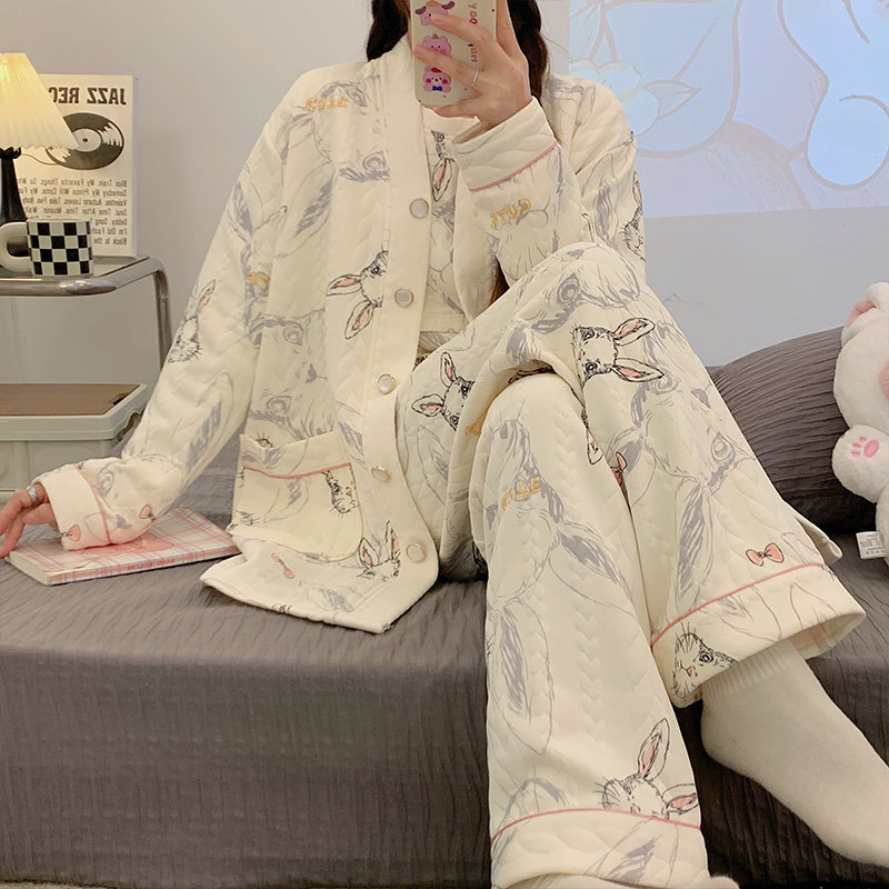 Nėštumo ir žindymo: sluoksniuotas kardigano žiemos komplektas, oro medvilnės audinys, V kaklo iškirptė, ilgos rankovės, 201–250 g/m²