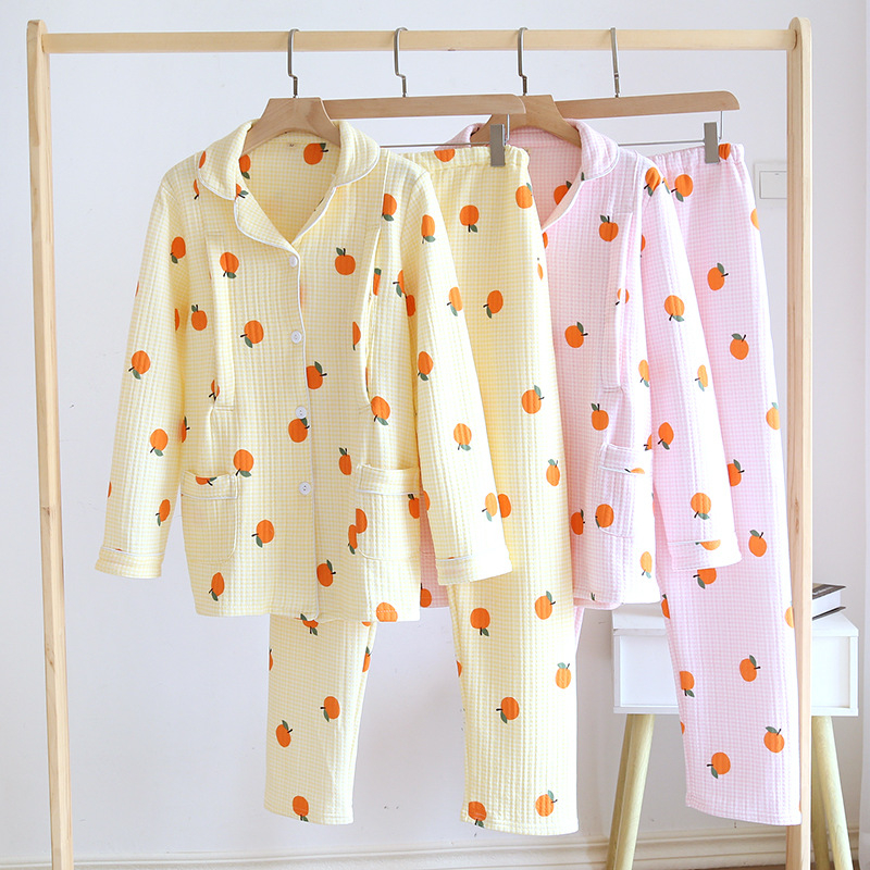 Nėščiųjų ir žindymo pižamų komplektas – stora medvilnė, rudens–žiema, ilgomis rankovėmis, žindymo angos, pižamų kelnės