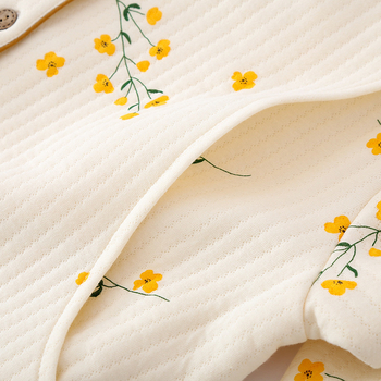 Air Cotton nėščiųjų ir žindymo pižama komplektas su ilgom rankovėm – apykaklė tipo lapel, 95–100% medvilnė, storas audinys 201–250 g/m²