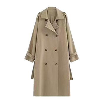 Ženský trenčkot – voľný strih, stredná dĺžka 65–80 cm, polyester, golier typu saka