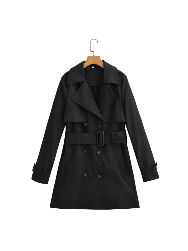 Sieviešu garš viegls vēja aizsargs jaka no poliestera, vienkrāsaina, plāns audums, garas piedurknes, pilsētas stils