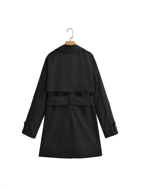 Sieviešu garš viegls vēja aizsargs jaka no poliestera, vienkrāsaina, plāns audums, garas piedurknes, pilsētas stils