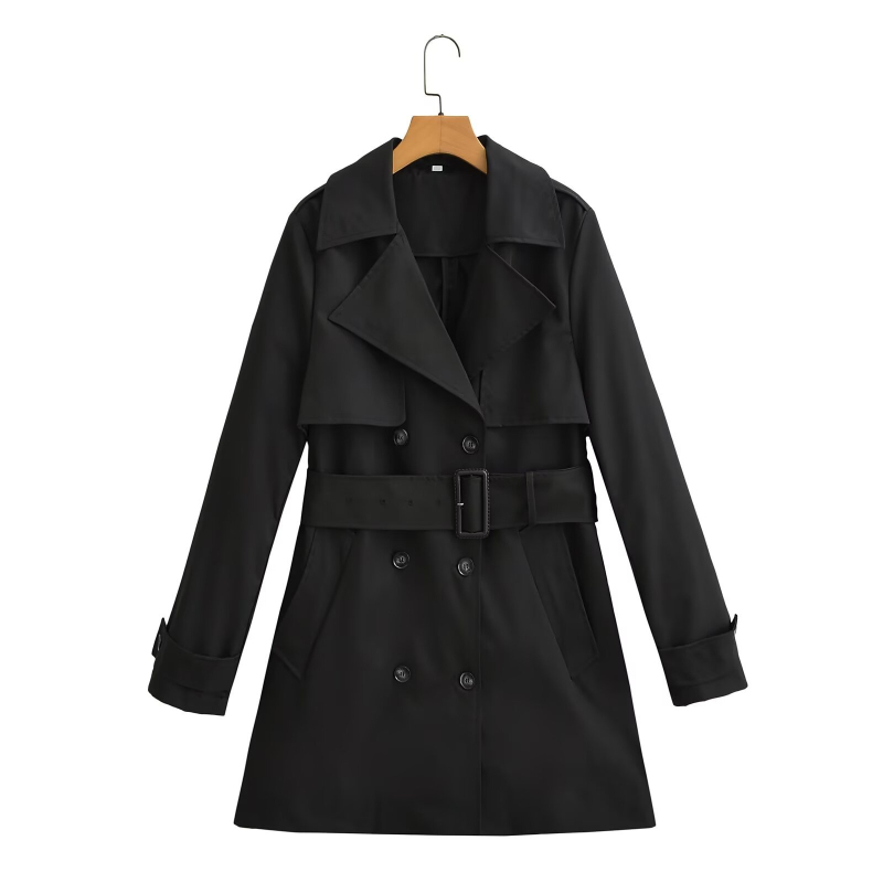 Sieviešu garš viegls vēja aizsargs jaka no poliestera, vienkrāsaina, plāns audums, garas piedurknes, pilsētas stils