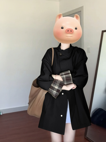 Sieviešu vēja jaka vidēja garuma, brīvs piegriezums, polo kakla, garas piedurknes, poliesters