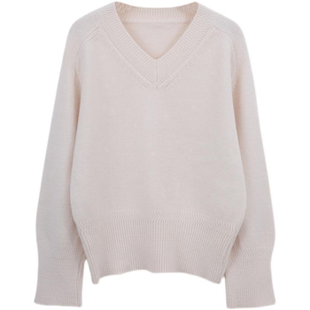 Női Shanlidi V-nyakú kapucnis kötött pulóver Ice Silk anyagból, közepes vastagságú
