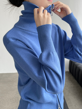 Seiseva kaellega kootud kardigan tõmblukuga – villasegu 30–50% polüester, pikkade varrukatega, tavaline pikkus, mudel YL323