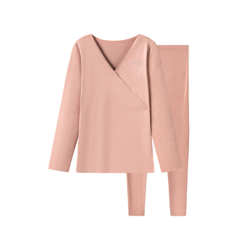 Nėščiųjų terminis komplektas – viršus ir kelnes, veliūro pūkuotas pamušalas, Žiema 2024, poliesteris 90–95%