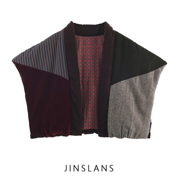 Γυναικείο γιλέκο από βελούδο και βαμβάκι με γέμισμα πολυεστέρα, V-λαιμός, φερμουάρ, κοντό μήκος, street style