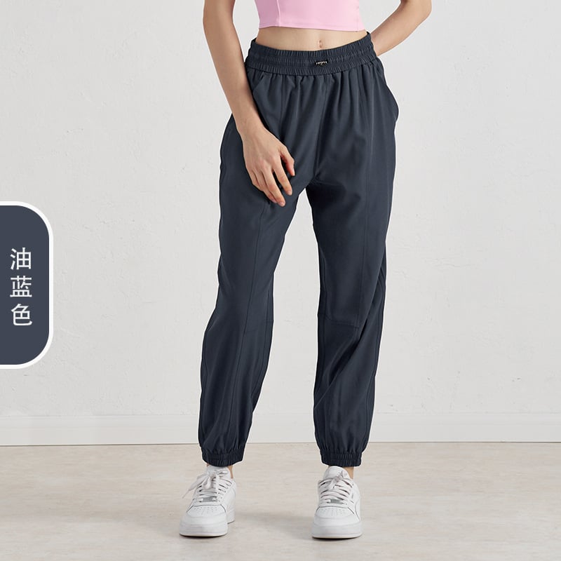 Γυναικείες αθλητικές παντελόνες με γρήγορο στέγνωμα, χαλαρή εφαρμογή, ψηλόμεση, πολυεστέρας, για τρέξιμο και γυμναστική