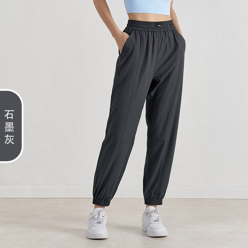 Γυναικείες αθλητικές παντελόνες με γρήγορο στέγνωμα, χαλαρή εφαρμογή, ψηλόμεση, πολυεστέρας, για τρέξιμο και γυμναστική