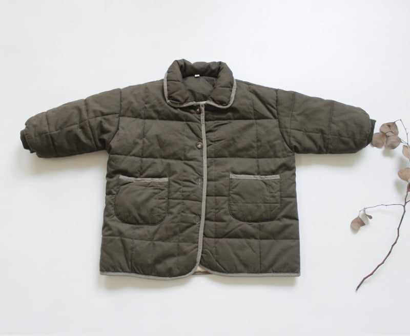 Bērnu ziemas kokvilnas mētelis korejiešu stilā, bieza flīsa odere, poliester-pamats pildījums, unisex