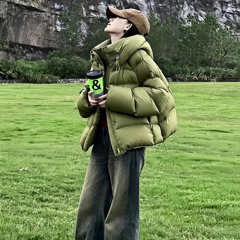 Női rövid Chenille pamut töltettel bélelt kabát, Polo gallér, ultra rövid hossz, közepes vastagság