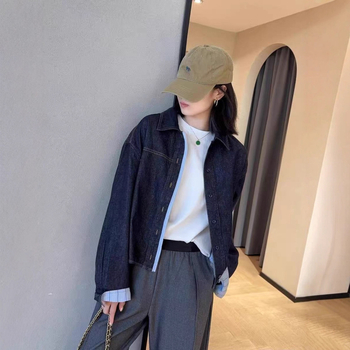 Džinsa krekla jaka, kokvilnas audums, brīvs piegriezums, bez piedurknēm, apļveida kakla izgriezums, drukāšana