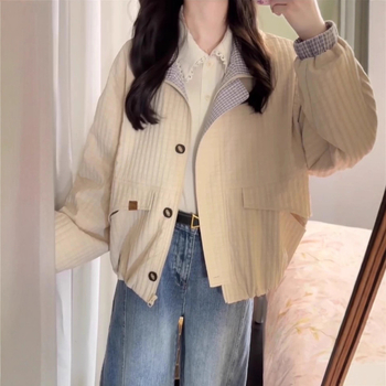 Jaka, japāņu stila raksts ar karu, revers apkakle, poliester audums, brīvs piegriezums