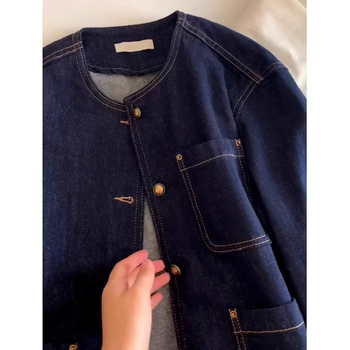 Palace džinsa jaka, garas piedurknes, apaļš kakls, regulāra griezuma, garums 50–65 cm