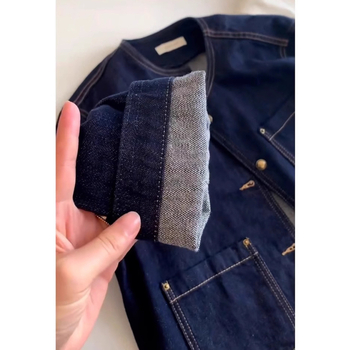 Palace džinsa jaka, garas piedurknes, apaļš kakls, regulāra griezuma, garums 50–65 cm