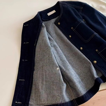 Palace džinsa jaka, garas piedurknes, apaļš kakls, regulāra griezuma, garums 50–65 cm