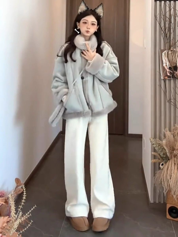 Sieviešu džinsa kokvilnas jaka, īss modelis, garas piedurknes ar polo kaklu, rāvējslēdzējs, vidēja biezums, garums 50-65 cm