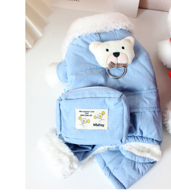 Novogodišnji debeli pamučni kaput za kućne ljubimce s četiri noge, bišon frize medvjedić, crvena odjeća za pse za Novu godinu, topla zimska odjeća, pamučni kaput torba preko ramena