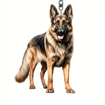 New cross-border product: Cute acrylic keychain with plush dog, 2D creative puppy backpack, pendant, car hanger