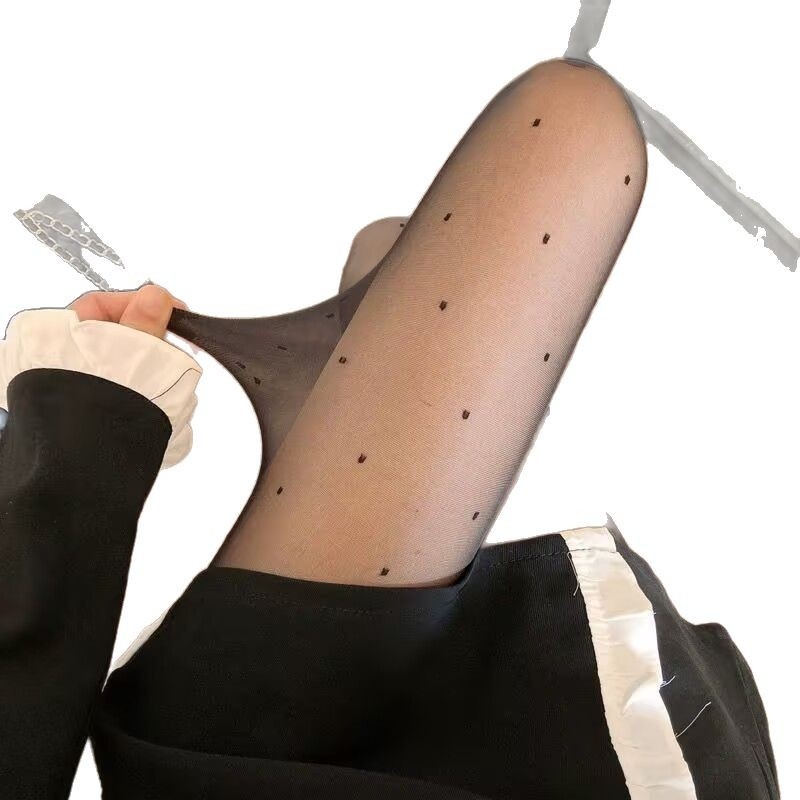 Najlon čarape s točkastim uzorkom i srcem u jacquardu, za klub