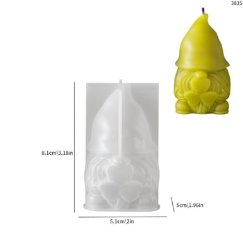 Silikona veidne Lieldienu svecei "rūķis", epoksīdsveķi ar četrlapu āboliņu, ģipša dekors ar aromterapiju bārdaina veca vīra formā