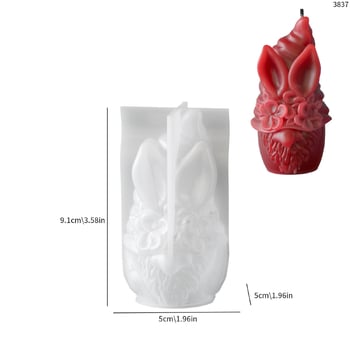 Silikona veidne Lieldienu svecei "rūķis", epoksīdsveķi ar četrlapu āboliņu, ģipša dekors ar aromterapiju bārdaina veca vīra formā
