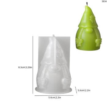 Silikona veidne Lieldienu svecei "rūķis", epoksīdsveķi ar četrlapu āboliņu, ģipša dekors ar aromterapiju bārdaina veca vīra formā