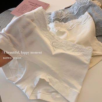 Chiloți pentru femei din bumbac, antibacteriali, talie medie, țesătură tricot, căptușeală 100% bumbac