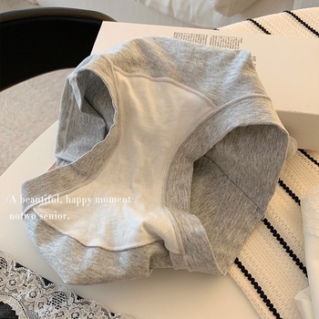 Chiloți pentru femei din bumbac, antibacteriali, talie medie, țesătură tricot, căptușeală 100% bumbac