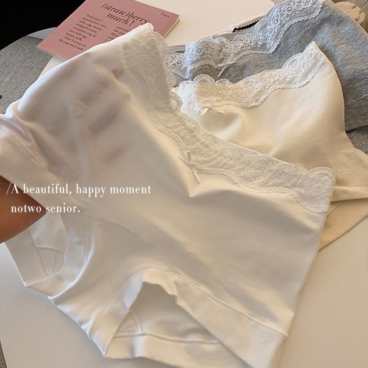 Chiloți pentru femei din bumbac, antibacteriali, talie medie, țesătură tricot, căptușeală 100% bumbac