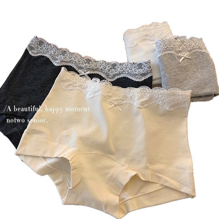 Chiloți pentru femei din bumbac, antibacteriali, talie medie, țesătură tricot, căptușeală 100% bumbac