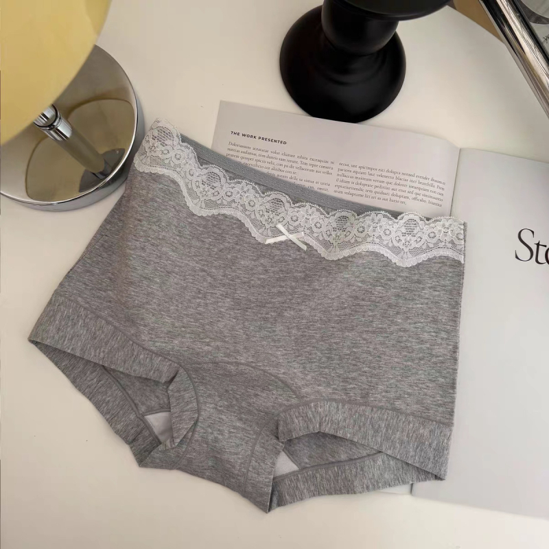 Chiloți pentru femei din bumbac, antibacteriali, talie medie, țesătură tricot, căptușeală 100% bumbac