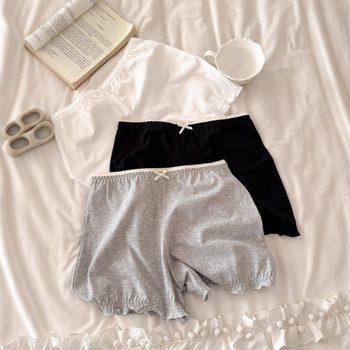 Γυναικείες ασφαλείς σορτς κατά τη διάφανη εμφάνιση, υψηλή μέση, κύριο ύφασμα 100% βαμβάκι, επένδυση στην περιοχή του genital 100% βαμβάκι, μονόχρωμο