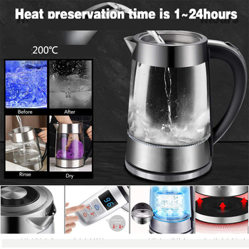 Sklenená rýchlovarná kanvica Baijiabang s inteligentným automatickým vypnutím a konštantnou teplotou