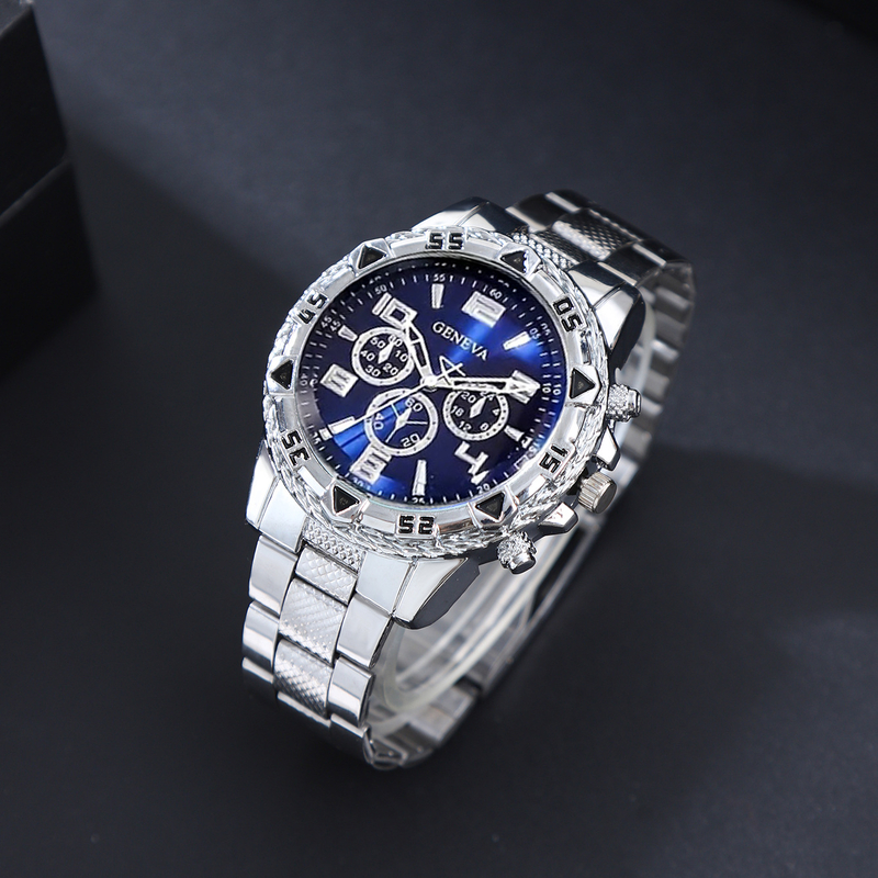 Vīriešu pulksteņu komplekts Geneva 4/3/2/1, kvarca pulkstenis, analogs stils, moderns ikdienas vīriešu pulksteņu komplekts