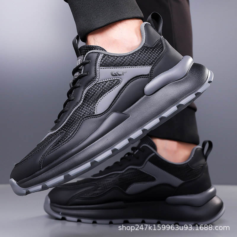 Férfi sportcipők, könnyű, lélegző, kényelmes tornacipők, férfi őszi-téli meleg edzőcipő vastag talppal és polár anyaggal kültéri edzéshez