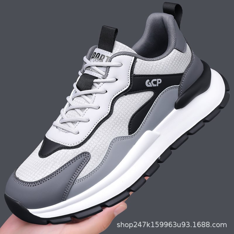 Férfi sportcipők, könnyű, lélegző, kényelmes tornacipők, férfi őszi-téli meleg edzőcipő vastag talppal és polár anyaggal kültéri edzéshez